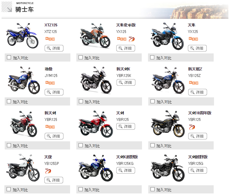 中国の YBR125 系