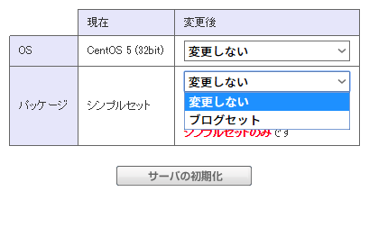 パッケージの選択