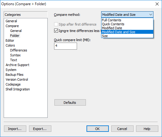 WinMerge compare オプション