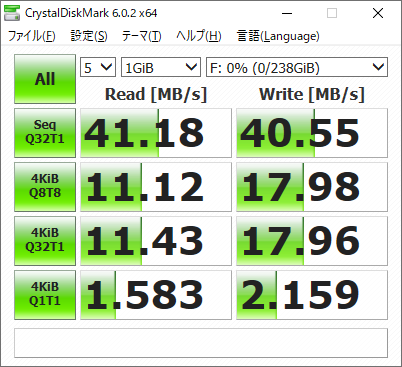 CrystalDiskMark - SSD-PL240U3-BK/N with Bitlocker on USB 2.0