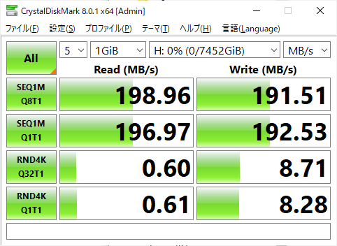 IO-DATA EX-HD8CZ CrystalMark USB 3.0